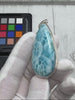 Large Triangle Larimar Pendant 925 Sterling Silver - Polished Blue Dominican Gemstone Necklace Handmade Jewelry