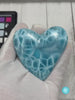 Museum-Grade Larimar Heart 99.2g | Dominican Larimar | Double side Polished Caribbean Ocean Stone | Authentic Crystal for Collectors