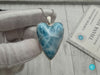 AAA Larimar Heart Pendant – Natural Gemstone Necklace, 925 Sterling silver Larimar heart pendant