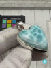 Larimar Heart Pendant: Sterling Silver Caribbean Blue Gemstone