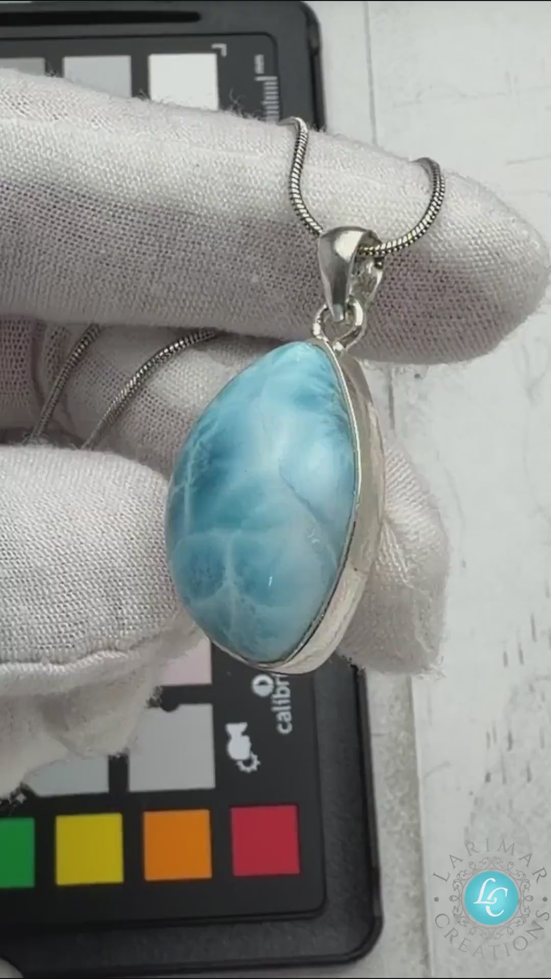 Larimar Oval Pendant Necklace, 925 Sterling Silver, Authentic Dominican Blue Gemstone, Boho Chic Jewelry, Gift for Her