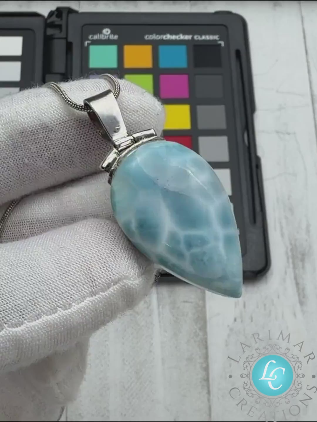Triangle Larimar Pendant 925 Sterling Silver - Polished Blue Dominican Gemstone Necklace Handmade Jewelry