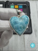 AAA Larimar Heart Pendant – Natural Gemstone Necklace, Meditation Jewelry (32.8x31.3mm)