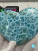 Museum-Grade Larimar Heart Specimen 171g | Dominican Blue Healing Crystal | Throat Chakra Stone | Hand-Polished Ocean Blue Gemstone