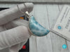 Moon Larimar Pendant | Sterling Silver Crescent Gemstone Necklace