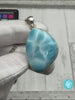 Natural Larimar Pendant - 925 Sterling Silver - Blue Gemstone Jewelry - Handmade - Healing Stone