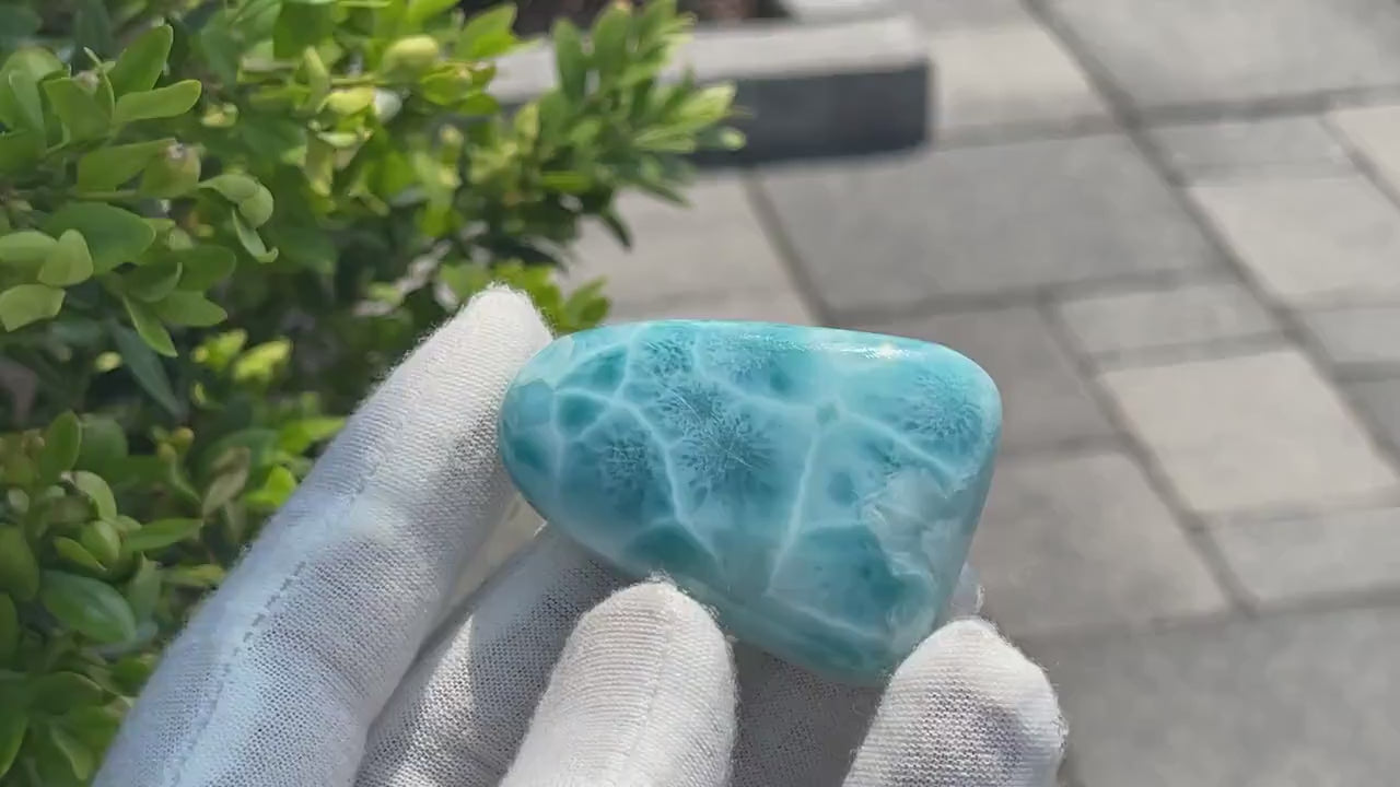 Stunning High - Quality Larimar Cabochon high quality AAAA - Genuine cabochon - dominica larimar - Perfect for Jewelry Making and Collecting