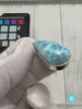 Larimar Pendant 925 Sterling Silver Big Rectangle Double Sided Polished Dominican Gemstone Necklace
