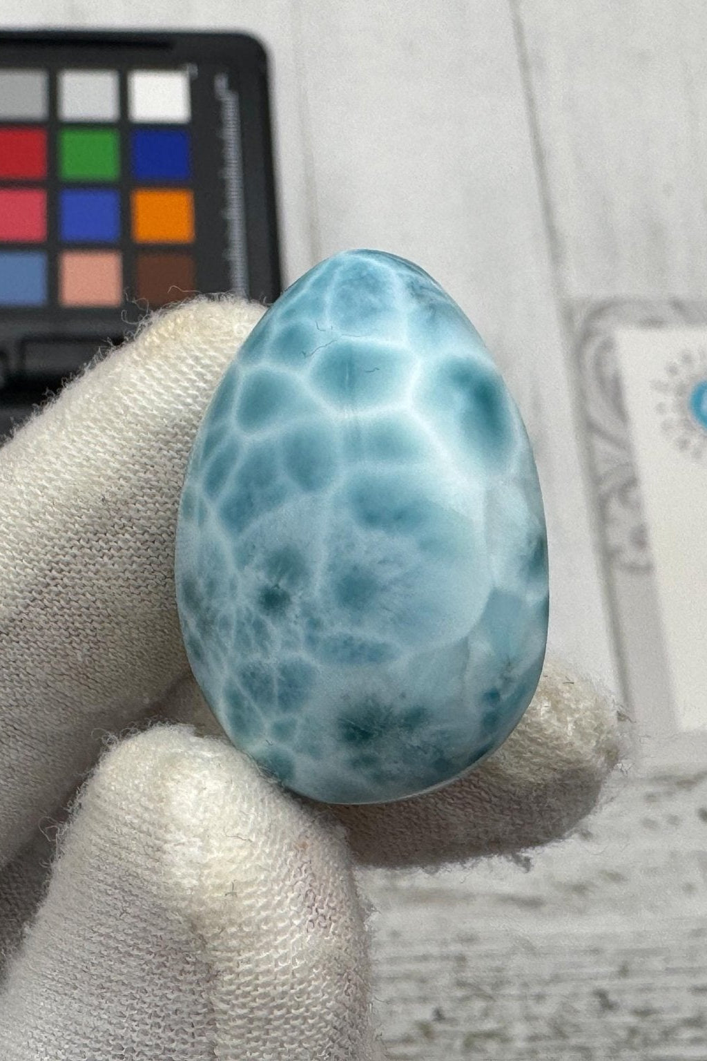 Rare AAAA Larimar Teardrop Cabochon, Collector's - Larimar Creations
