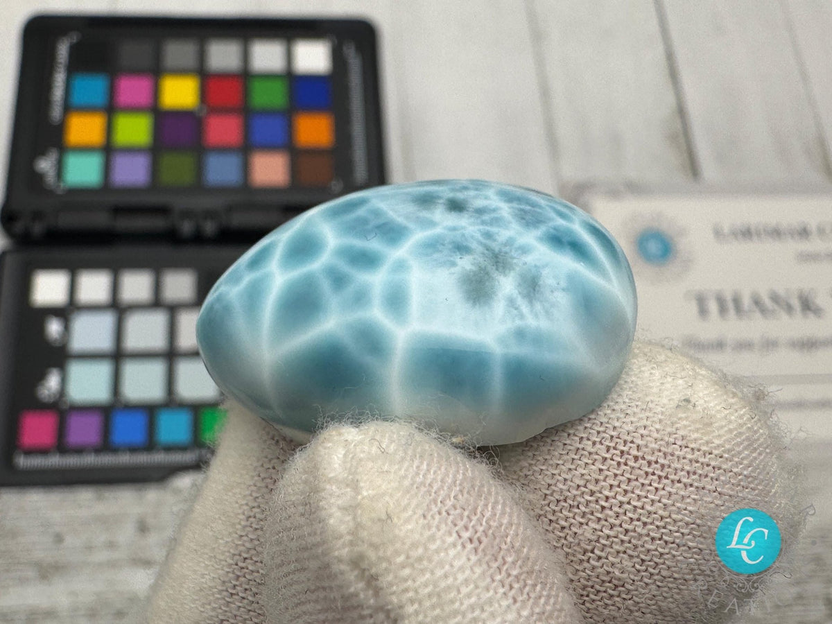 Rare AAAA Larimar Teardrop Cabochon, Collector's - Larimar Creations