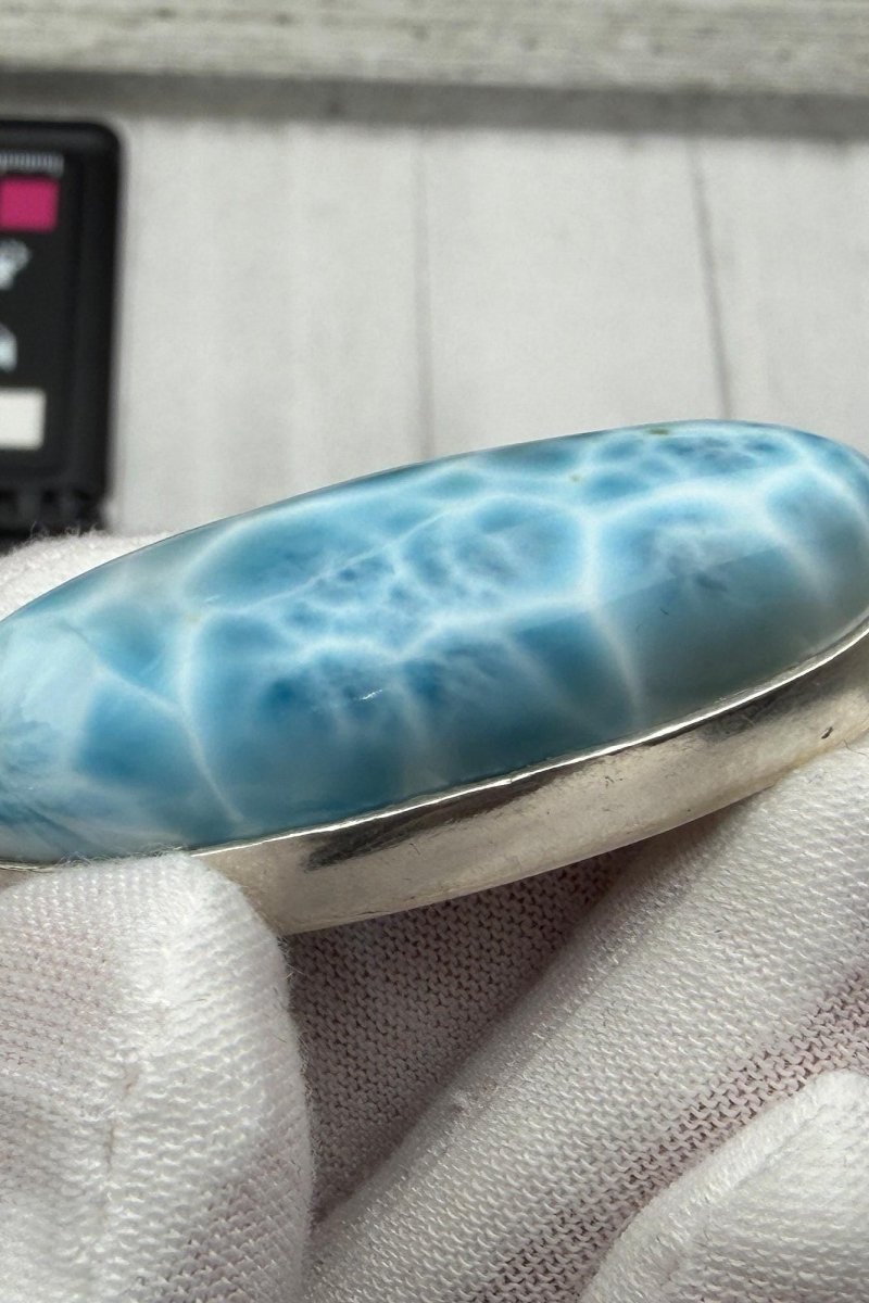 Sterling Silver Larimar Teardrop Pendant Necklace - Larimar Creations