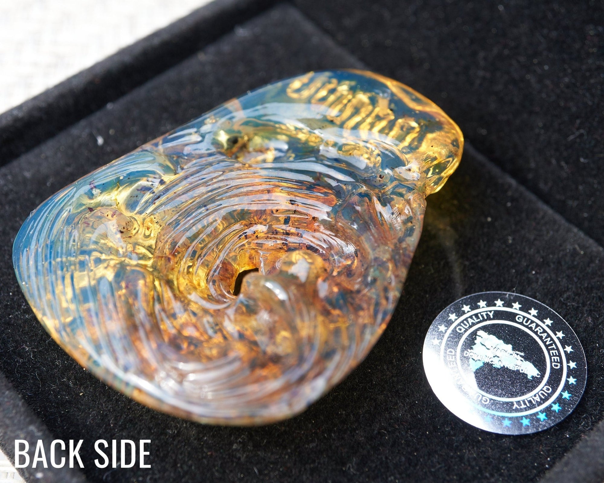 This is a rare, authentic Dominican blue amber - Larimar Creations