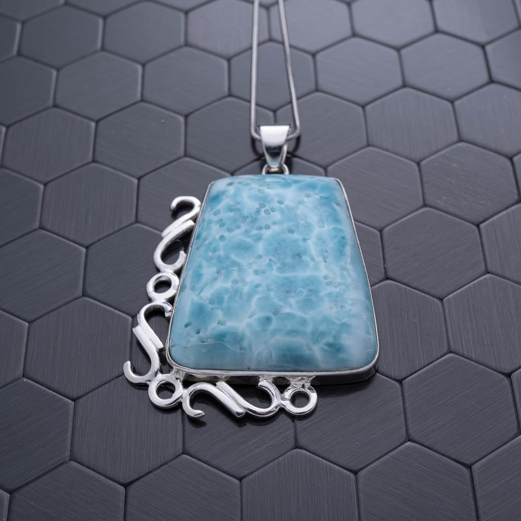 Larimar Pendant, Coral