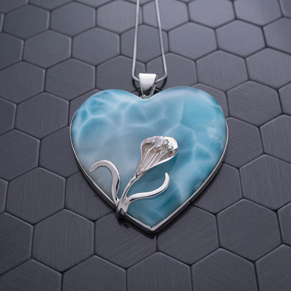 Larimar Heart Pendant, Juliette