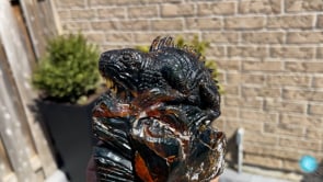 Handcrafted Dominican Amber Iguana Sculpture | Artisan Carving