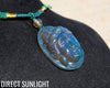 Blue Amber Dominican Kuan Yin / Guan Yin Pendant Necklace AAA+