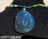 Blue Amber Dominican Kuan Yin / Guan Yin Pendant Necklace AAA+
