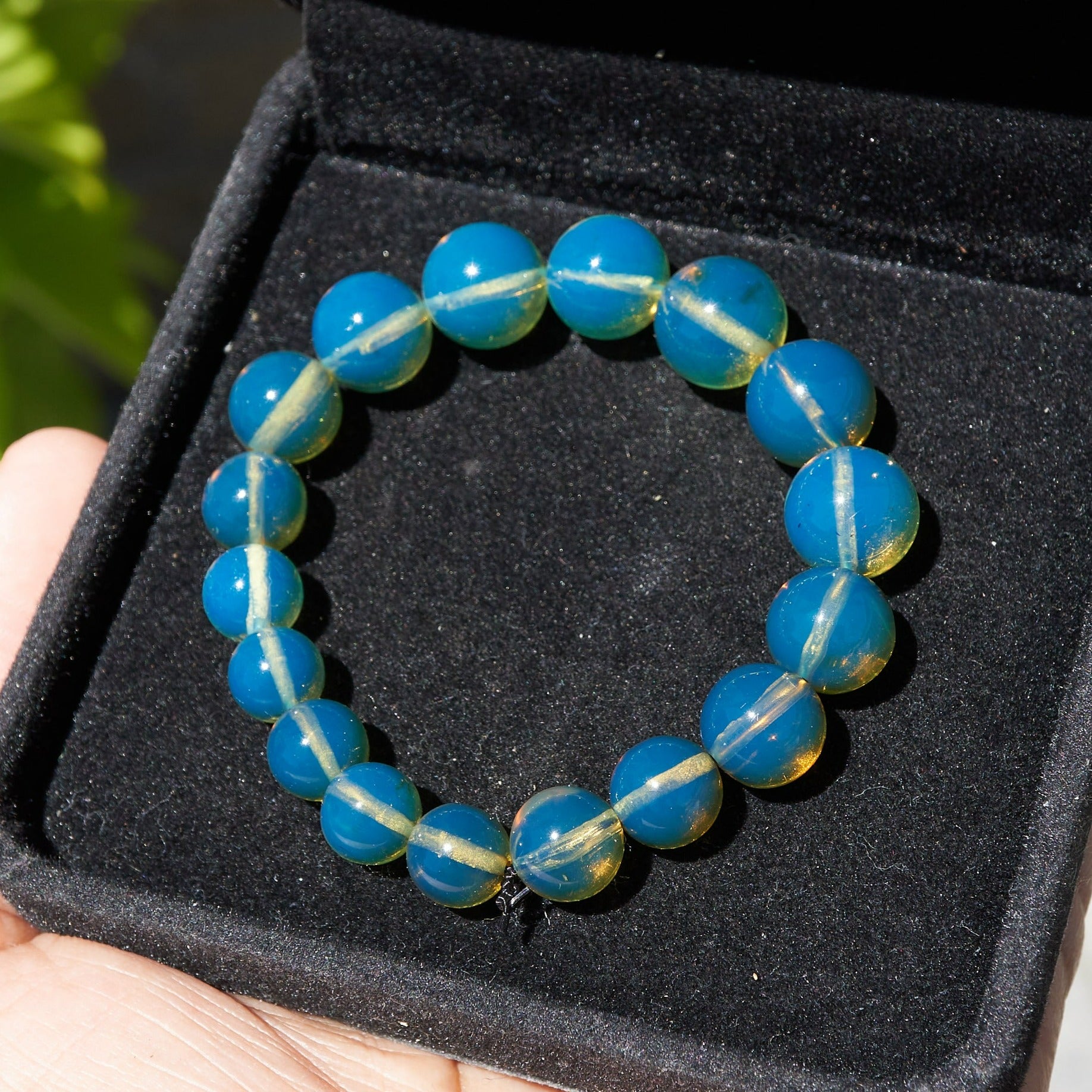 Blue Amber Dominican Beads Bracelet