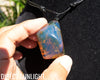 Blue Amber Dominican Cabochon Pendant Necklace with insects fossil