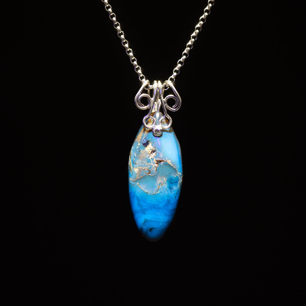 Blue Amber Pendant, Aurea