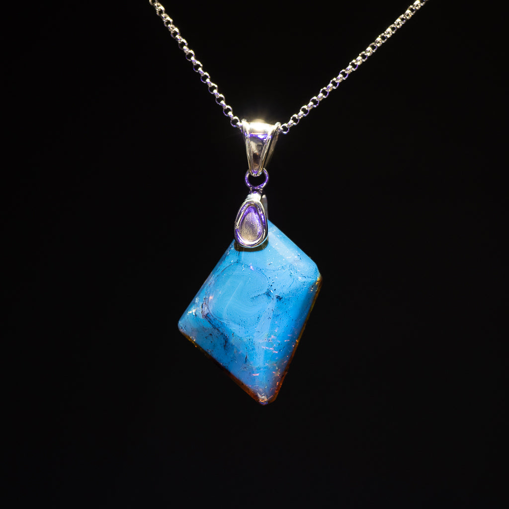 Blue Amber Pendant, Abeba