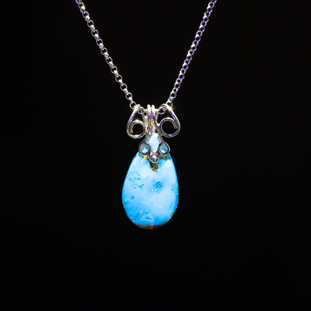 Blue Amber Pendant, Eulalia