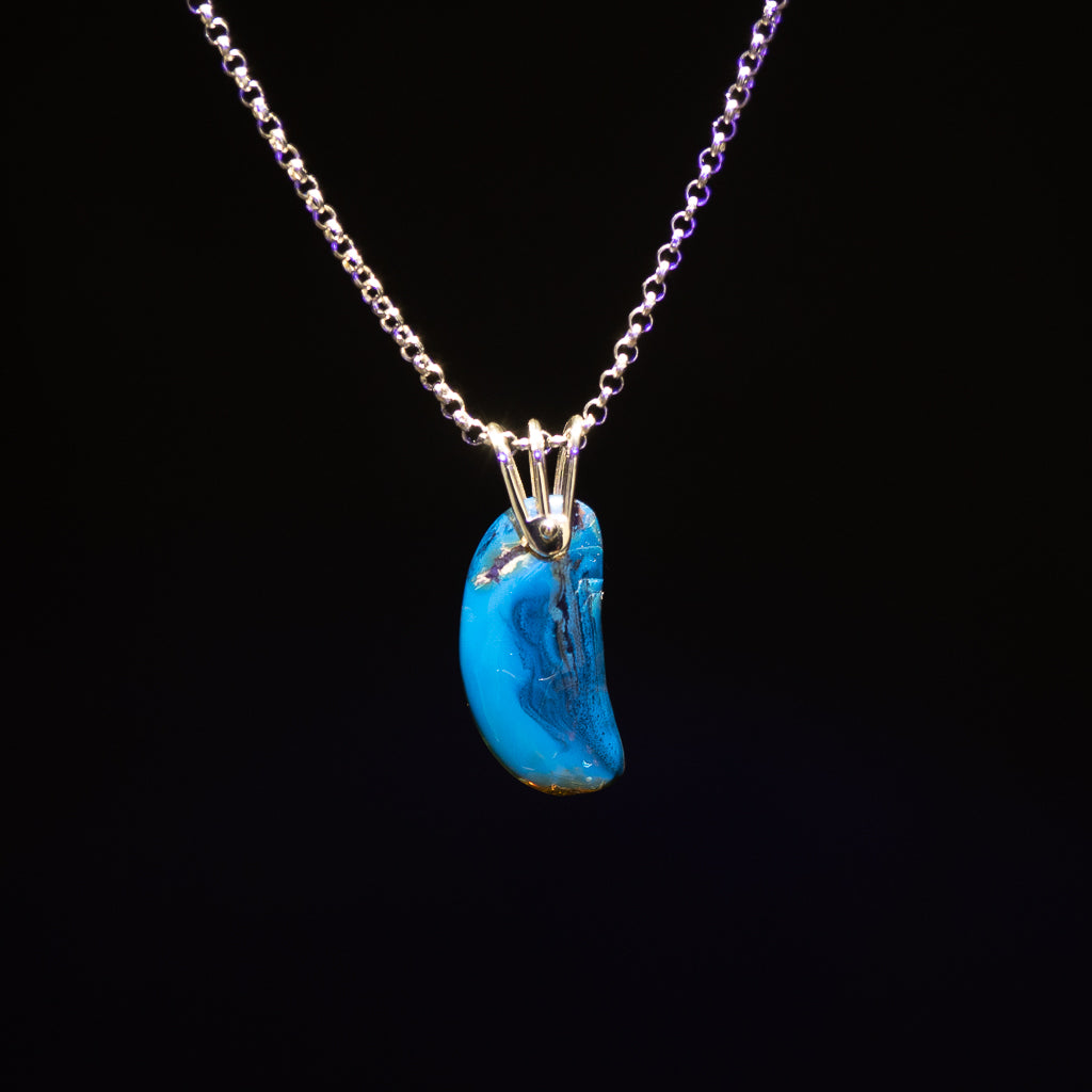 Blue Amber Pendant, Eleta