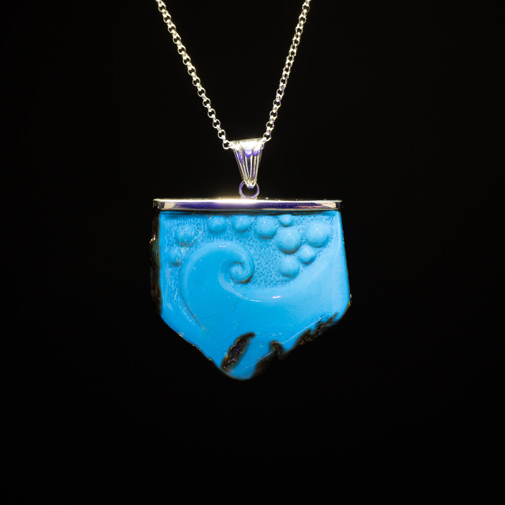 Blue Amber Pendant, Anahita