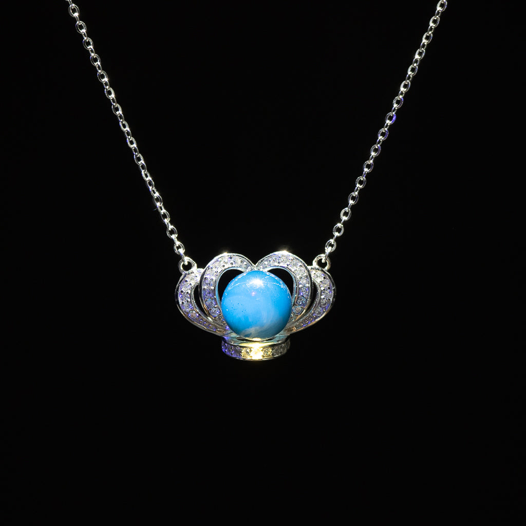 Blue Amber Pendant, Alice