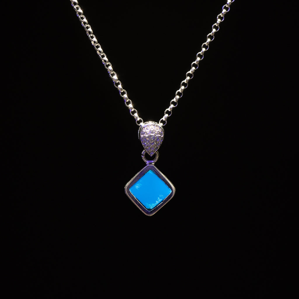 Blue Amber Pendant, Antonia