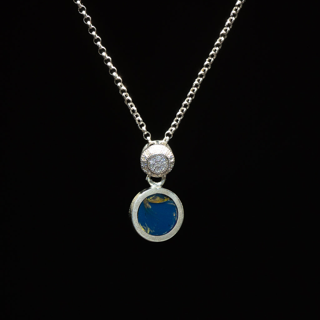 Blue Amber Pendant, Cassia