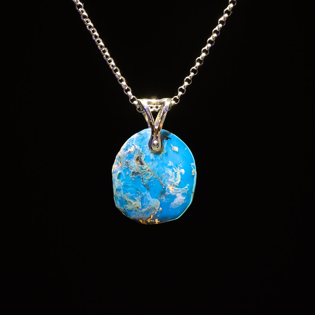 Blue Amber Pendant, Livia