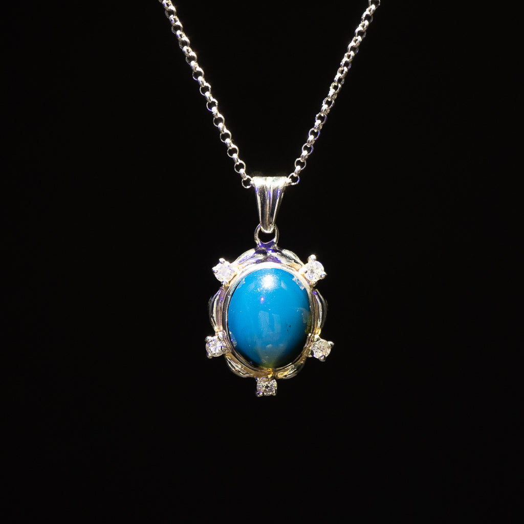 Blue Amber Pendant, Marian