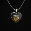 Blue Amber Heart Pendant, Amia