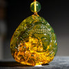 Dominican Green Amber Carving, Buddha