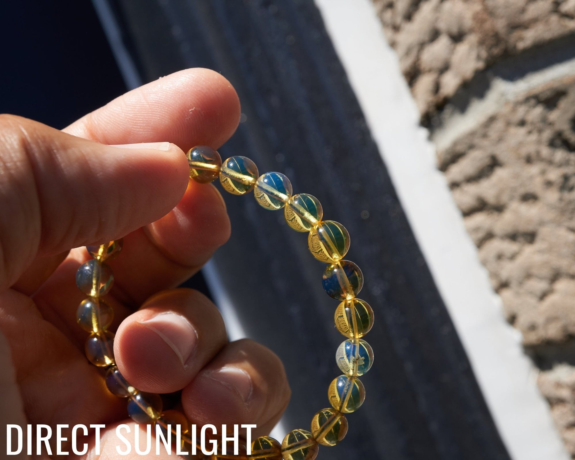 Blue Amber Dominican Beads Bracelet AA