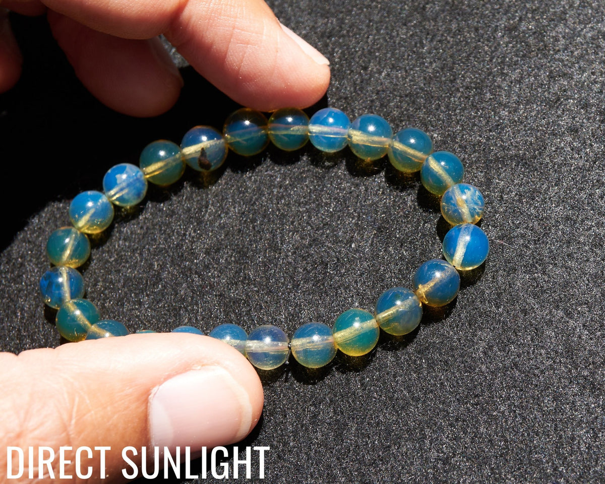 Blue Amber Dominican Beads Bracelet AA - Larimar Creations