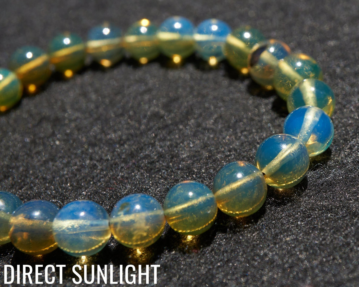Blue Amber Dominican Beads Bracelet AA