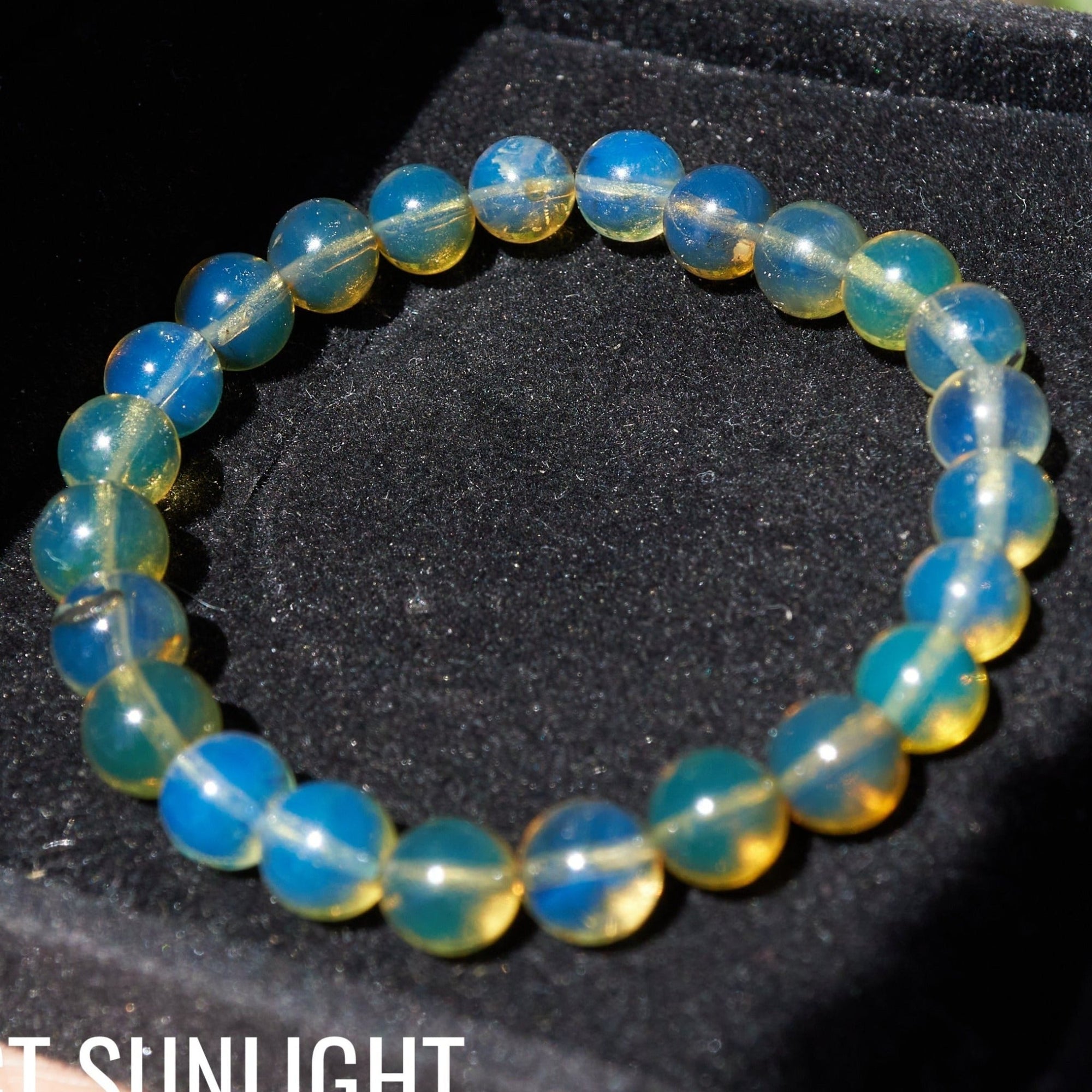 Blue Amber Dominican Beads Bracelet AA - Larimar Creations