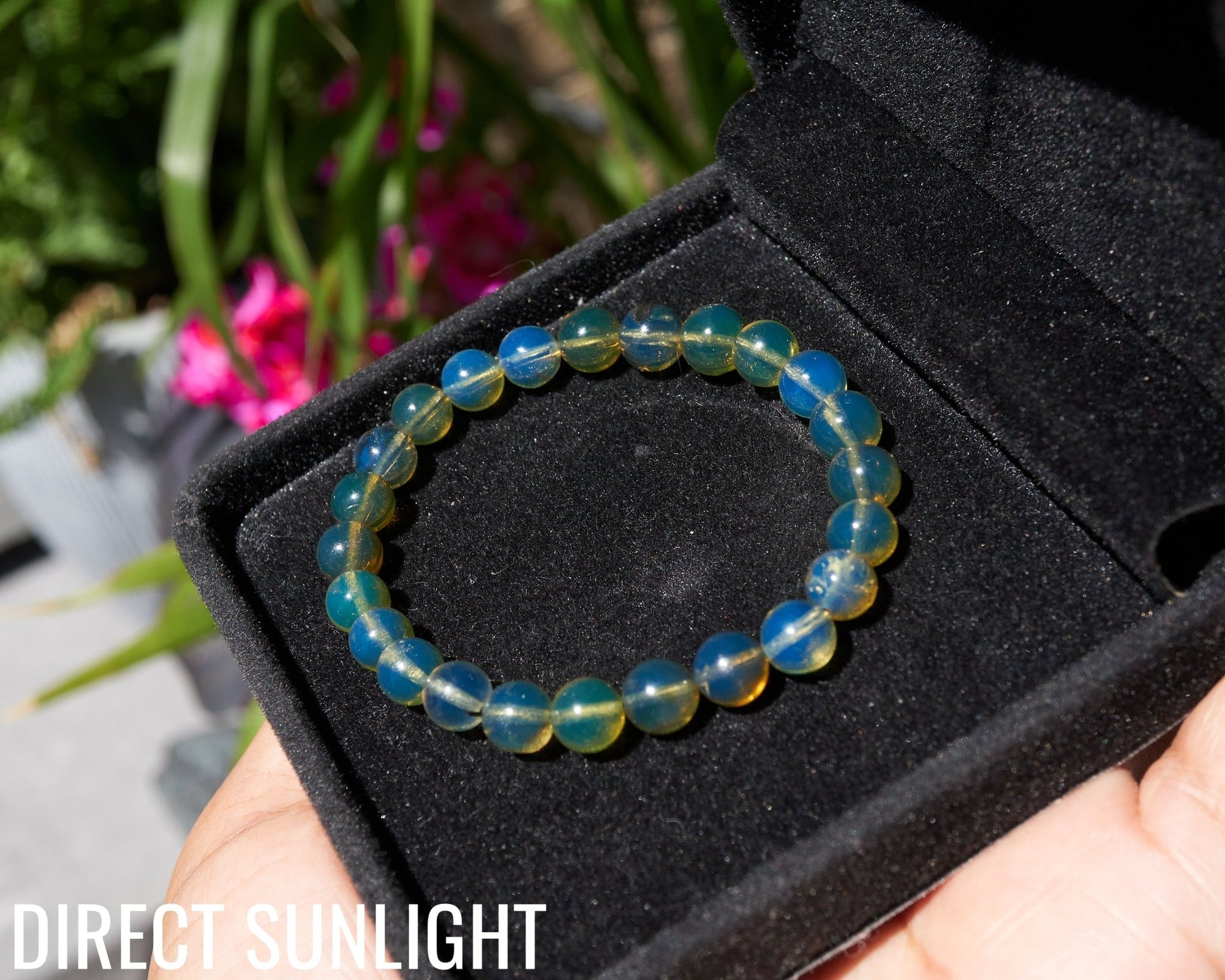 Blue Amber Dominican Beads Bracelet AA