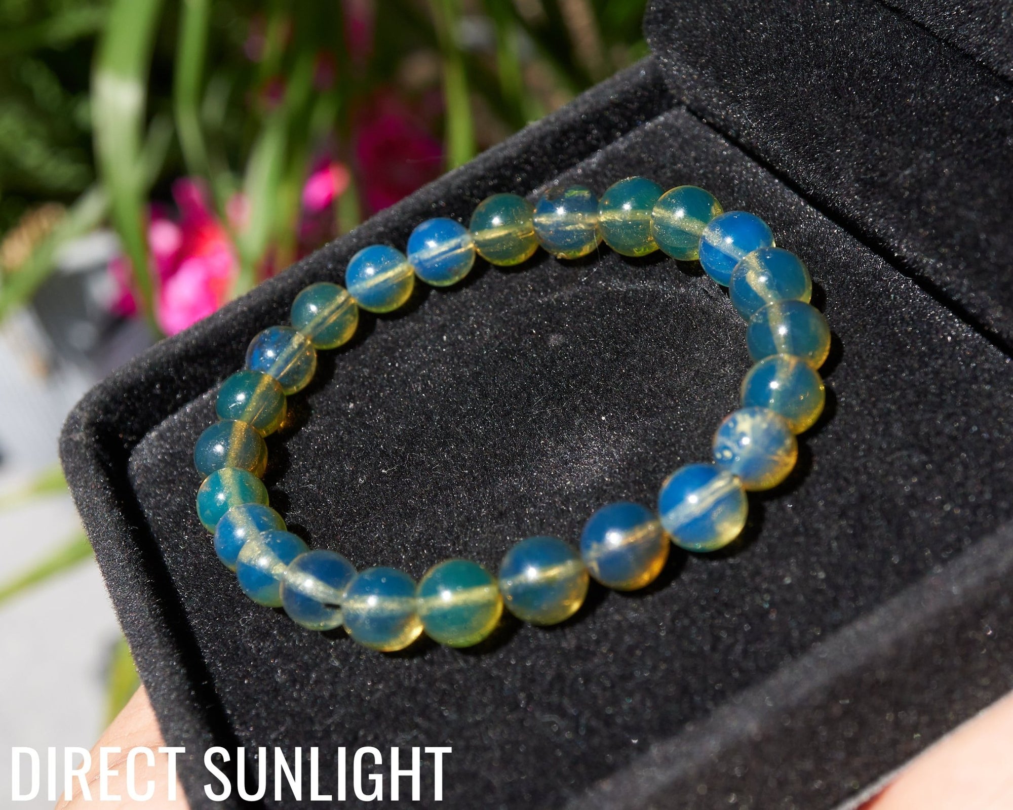 Blue Amber Dominican Beads Bracelet AA