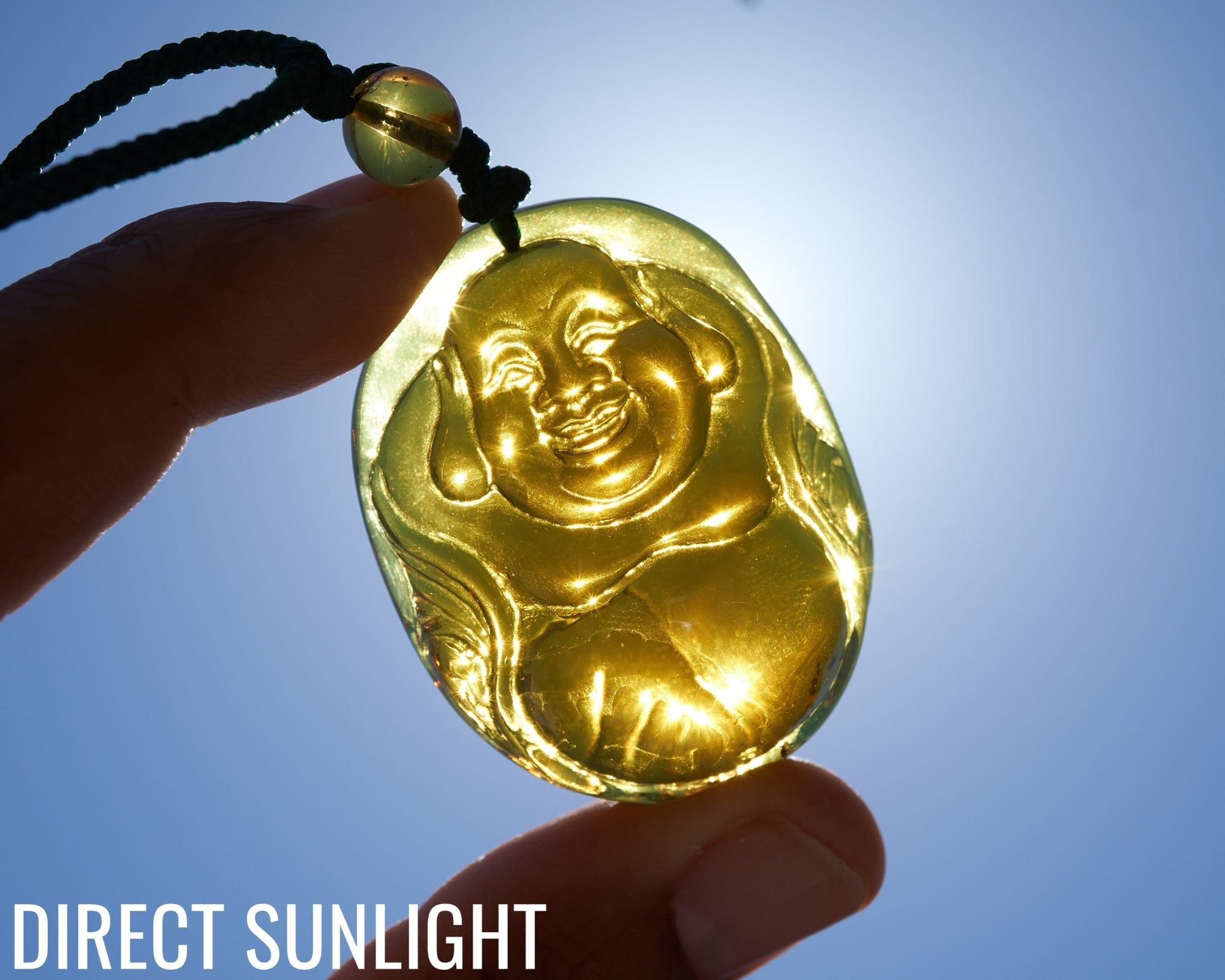 Happy Buddha Blue Amber Dominican