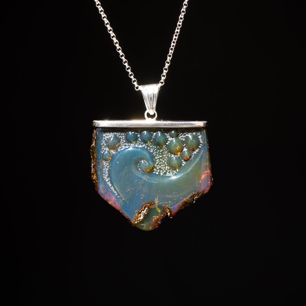 Blue Amber Pendant, Anahita