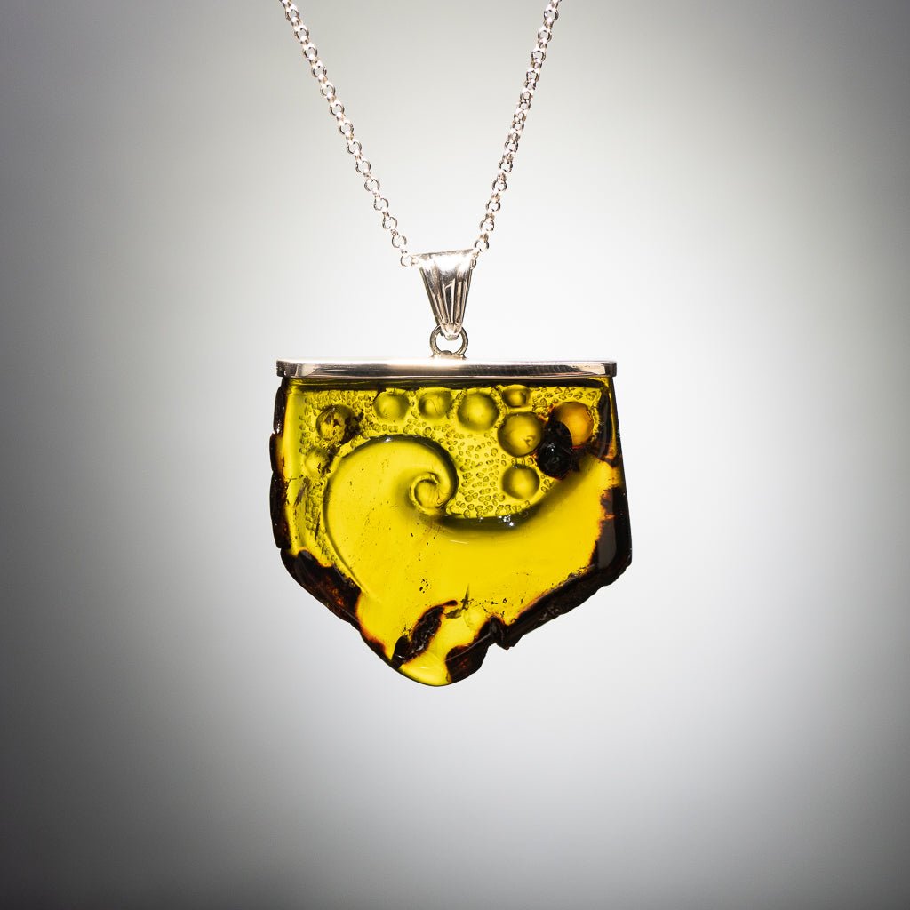Blue Amber Pendant, Anahita