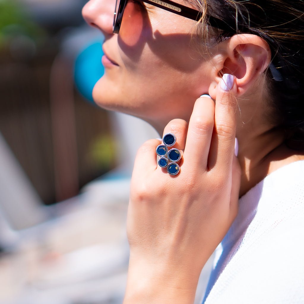 Blue Amber Ring, Annora