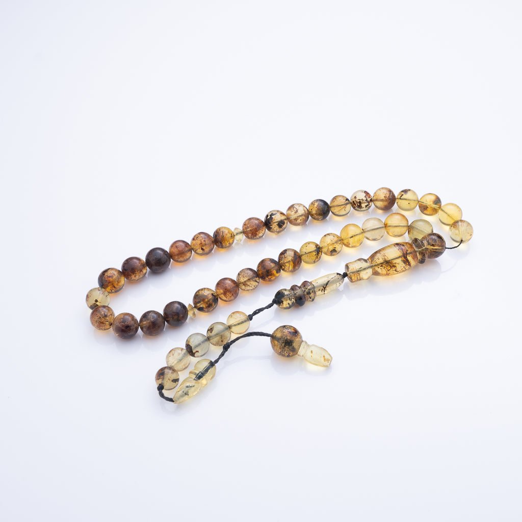 Blue Amber Tasbih, 33 Beads, 7mm Beads, 13gr