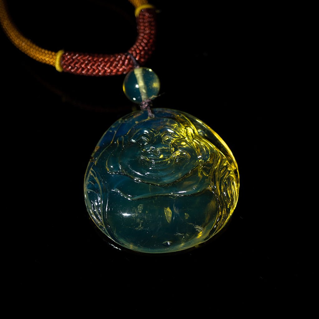 Dominican Green Amber Happy Buddha