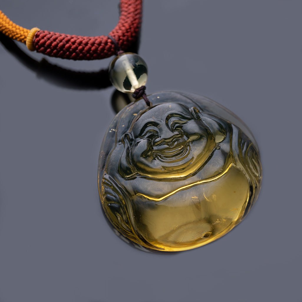 Dominican Green Amber Happy Buddha
