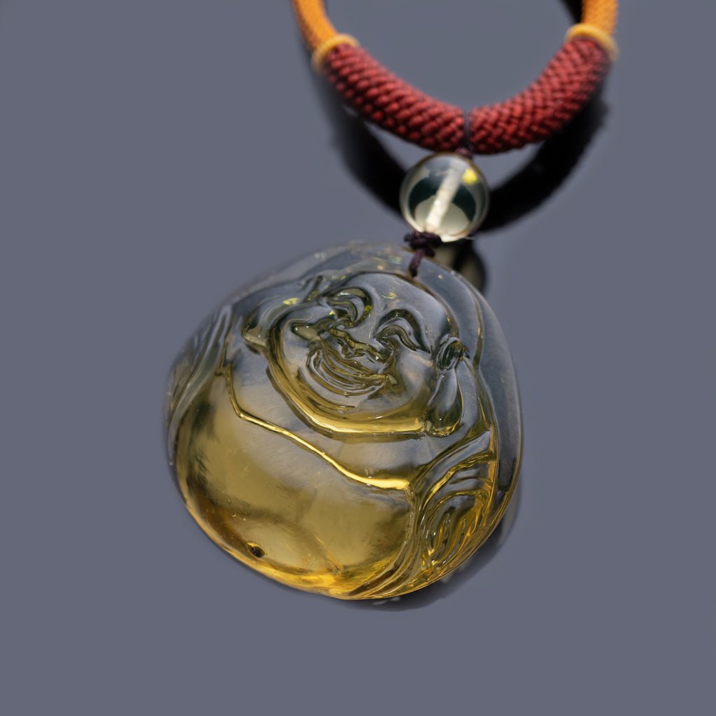 Dominican Green Amber Happy Buddha