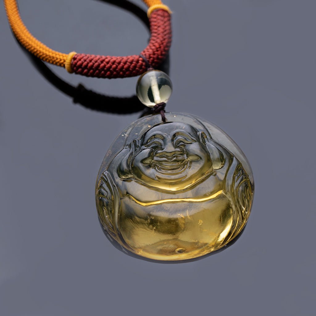Dominican Green Amber Happy Buddha